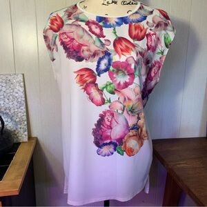Ted Baker Yoji Floral Mixed-Media Tee Ted Size 2